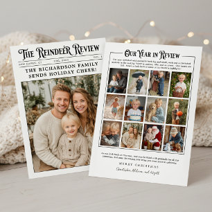 Cartes Pour Fêtes Annuelles Journal Famille année en revue Photo Noël