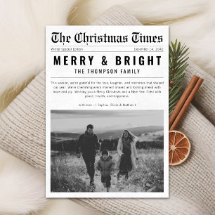 Cartes Pour Fêtes Annuelles Journal Joyeux et brillante famille de Noël Photo