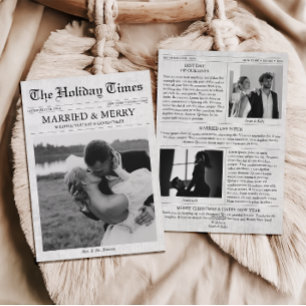 Cartes Pour Fêtes Annuelles Journal Noël Joyeux & Marié 3 Photo