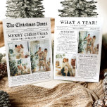 Cartes Pour Fêtes Annuelles Journal Unique Fun What A Year Photo Christmas<br><div class="desc">Célébrez les moments forts de votre année avec notre carte de Noël unique "What A Year". Conçue dans un style de journal moderne, cette carte offre une façon créative de partager vos souvenirs et vos jalons préférés. Avec des sections personnalisables pour les photos et les légendes, il est parfait pour...</div>