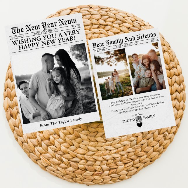 Cartes Pour Fêtes Annuelles Journal Unique Fun What A Year Photo Nouvel An (Créateur téléchargé)