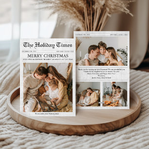 Cartes Pour Fêtes Annuelles Journal unique Noël 4 Photos Famille