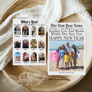 Cartes Pour Fêtes Annuelles Journal unique plaisir quoi un an Nouvel an 2025