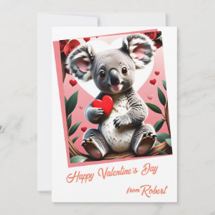 Cartes Pour Fêtes Annuelles Journée de la Saint-Valentin des enfants de koala 