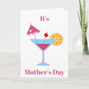 Cartes Pour Fêtes Annuelles Journée des Mères Martini Cocktail Drôle et Relaxa