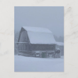 Cartes Pour Fêtes Annuelles Journée d'hiver gris Finn Barn Michigan Upper Peni