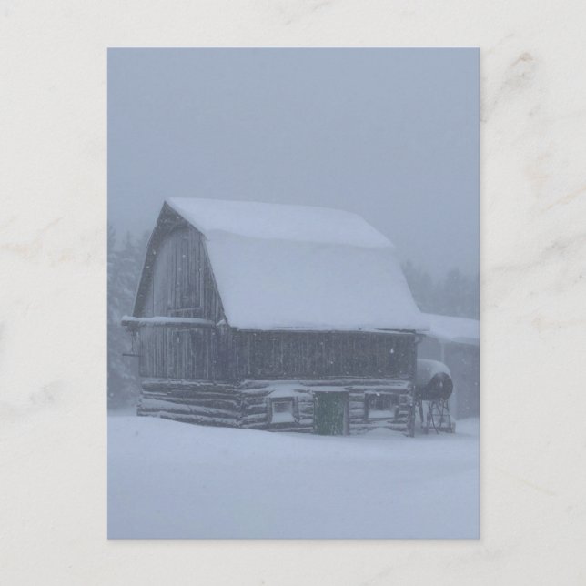 Cartes Pour Fêtes Annuelles Journée d'hiver gris Finn Barn Michigan Upper Peni (Devant)
