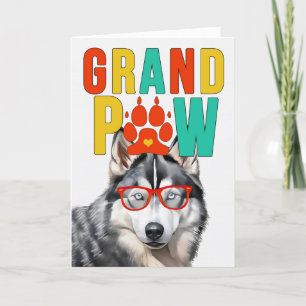 Cartes Pour Fêtes Annuelles Journée Grand-Parents GrandDOG GrandPAW Husky