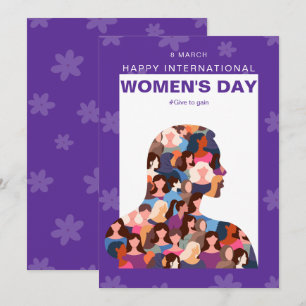 Cartes Pour Fêtes Annuelles Journée internationale des femmes violette et heur
