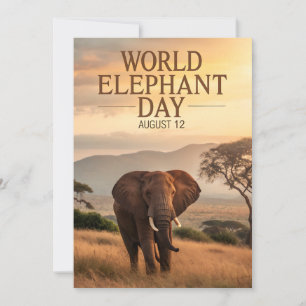 Cartes Pour Fêtes Annuelles Journée mondiale de l'éléphant Art de la savane af