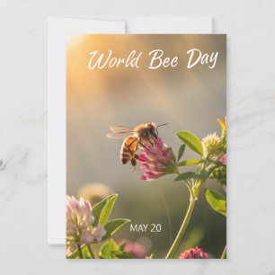 Cartes Pour Fêtes Annuelles Journée mondiale des abeilles Art floral abeille à