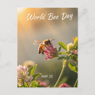 Cartes Pour Fêtes Annuelles Journée mondiale des abeilles Art floral abeille à