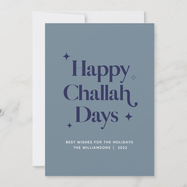 Cartes Pour Fêtes Annuelles Jours de Challah Bleu Heureux Hanukkah Drôle (Devant)