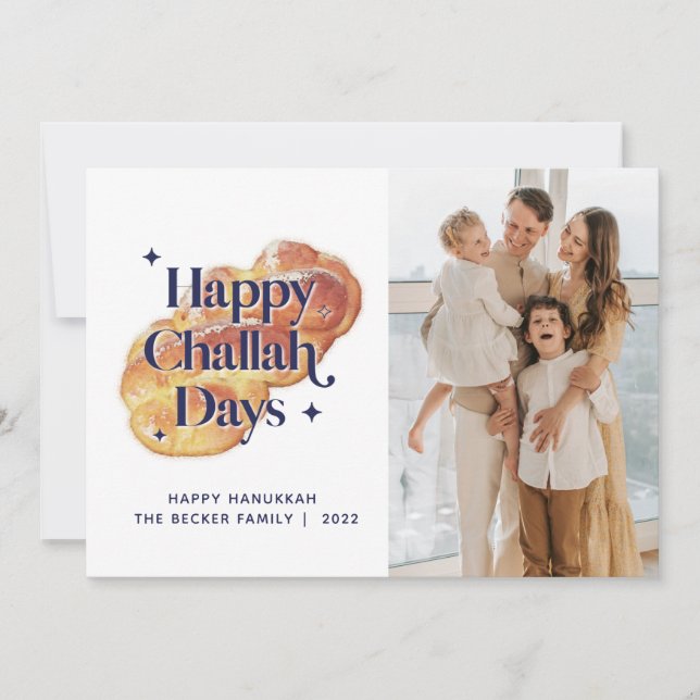 Cartes Pour Fêtes Annuelles Jours de Challah heureux et drôles Hanukkah Photo  (Devant)