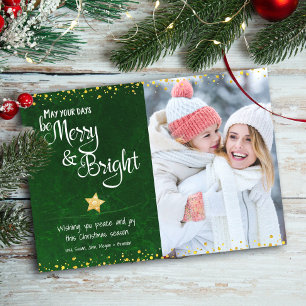 Cartes Pour Fêtes Annuelles Jours de photo soyez joyeux et lumineux Script Ver