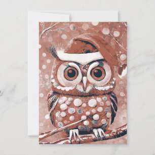 Cartes Pour Fêtes Annuelles Jours d'hiver de chouette mignon vide