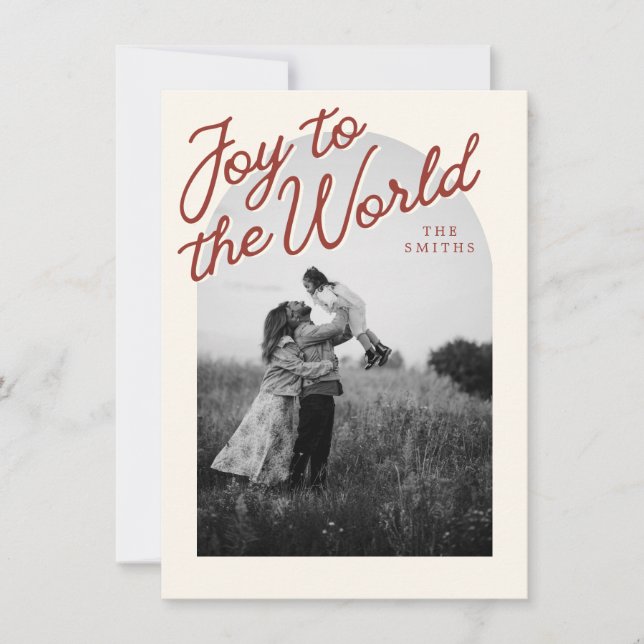 Cartes Pour Fêtes Annuelles Joy Arch Christian Classic Red Christmas Photo (Devant)