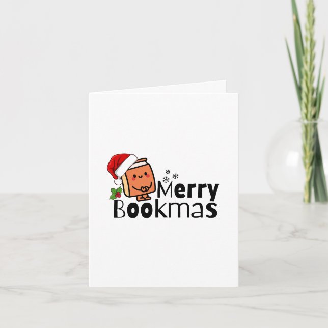 Cartes Pour Fêtes Annuelles Joy Bookmas Funky Christmas Book Lover Cadeau (Devant)