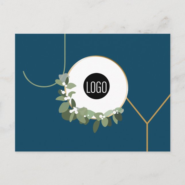 Cartes Pour Fêtes Annuelles Joy Business Logo Happy Holidays Blue