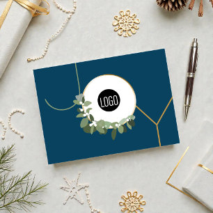 Cartes Pour Fêtes Annuelles Joy Business Logo Happy Holidays Blue
