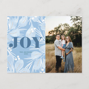 Cartes Pour Fêtes Annuelles Joy Christmas Design bleu