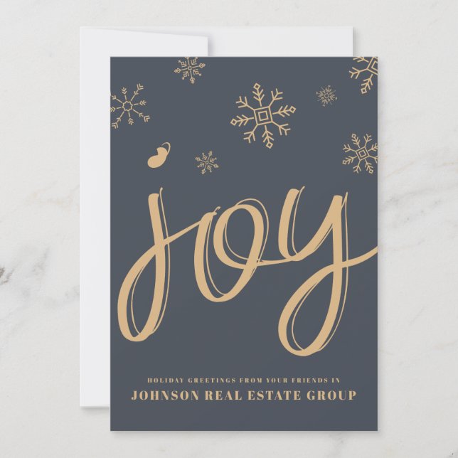 Cartes Pour Fêtes Annuelles Joy et Snowflakes | Salutations de vacances (Devant)