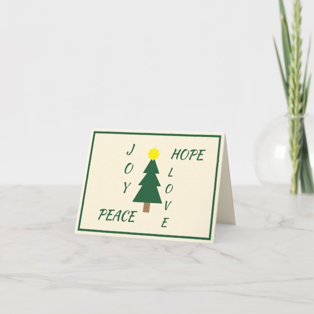 Cartes Pour Fêtes Annuelles Joy Hope Peace Love Christmas Folded Holiday Card (Devant)