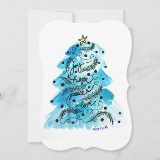 Cartes Pour Fêtes Annuelles Joy Hope Peace Love Tree
