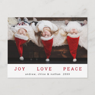 Cartes Pour Fêtes Annuelles JOY LOVE PEACE Christmas Funny Photo