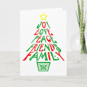 Cartes Pour Fêtes Annuelles Joy Love Peace Friends Famille Noël