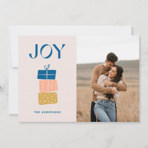 Cartes Pour Fêtes Annuelles JOY Noël Photo festive moderne joyeuse
