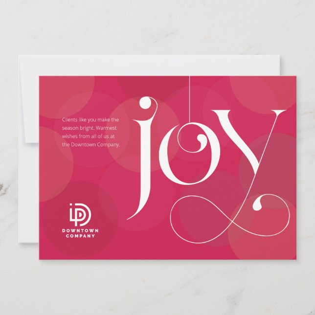 Cartes Pour Fêtes Annuelles Joy Ornament Business Holiday Card (Devant)