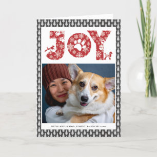 Cartes Pour Fêtes Annuelles JOY Paws   Amateurs D'Animaux De Compagnie Flammes