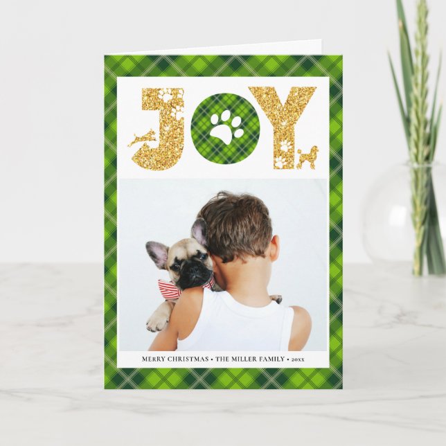 Cartes Pour Fêtes Annuelles JOY Paws Gold | Amateurs d'animaux de compagnie Fe (Devant)