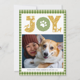 Cartes Pour Fêtes Annuelles JOY Paws Gold   Amateurs d'animaux de compagnie Gr