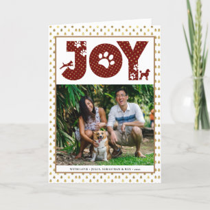Cartes Pour Fêtes Annuelles JOY Paws Gold   Amateurs d'animaux de compagnie Re