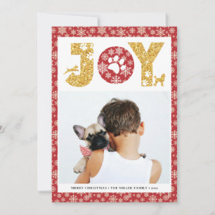 Cartes Pour Fêtes Annuelles JOY Paws Gold   Amateurs D'Animaux De Compagnie Sn
