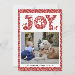 Cartes Pour Fêtes Annuelles JOY Paws Gold   Amateurs D'Animaux De Compagnie Sn