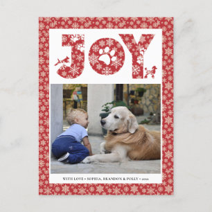 Cartes Pour Fêtes Annuelles JOY Paws Gold   Amateurs D'Animaux De Compagnie Sn