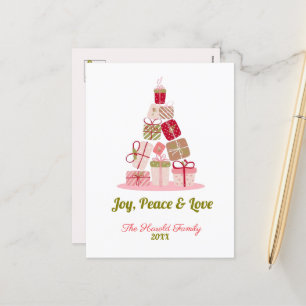 Cartes Pour Fêtes Annuelles Joy Peace and Love Christmas Tree Card