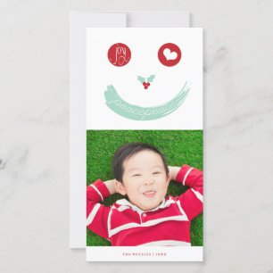 Cartes Pour Fêtes Annuelles Joy Peace Love Cute Smiling Face Funny Kid's Photo