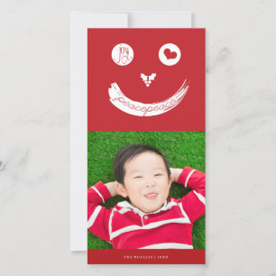 Cartes Pour Fêtes Annuelles Joy Peace Love Cute Smiling Face Funny Kid's Photo