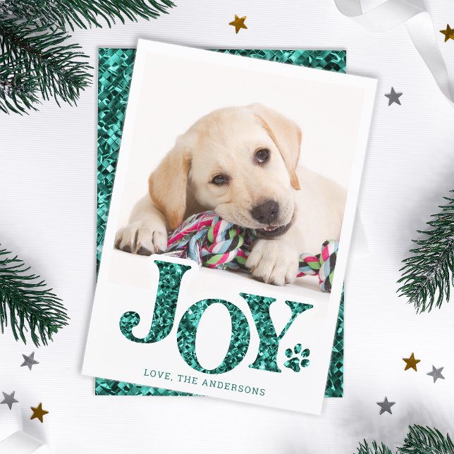 Cartes Pour Fêtes Annuelles JOY Personnalisé Animaux de compagnie Photo Turquo (Créateur téléchargé)