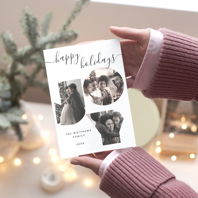 Cartes Pour Fêtes Annuelles Joy Photo Collage Joyeux Noël Joyeux Joyeux Fêtes (Créateur téléchargé)