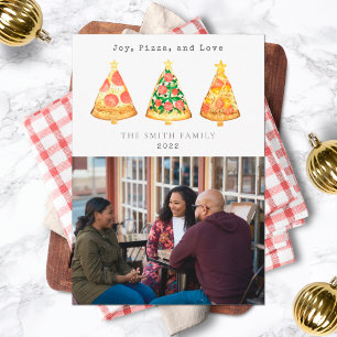 Cartes Pour Fêtes Annuelles Joy Pizza Love Christmas Family Photo