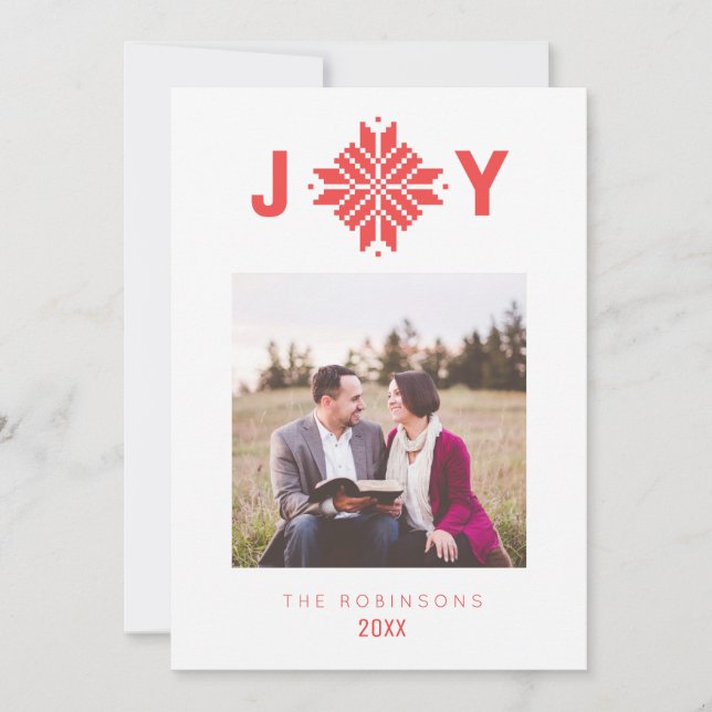 Cartes Pour Fêtes Annuelles Joy Red Nordic Star (Devant)