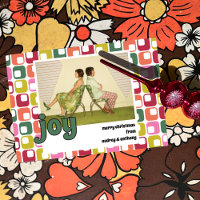 Joy Retro 1970 Lettering Photo Christmas