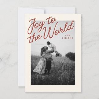 Cartes Pour Fêtes Annuelles Joy Simple Christian Classic Red Christmas Photo