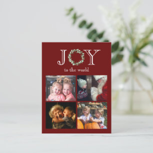 Cartes Pour Fêtes Annuelles Joy to the World 4 Photos Budget personnalisé
