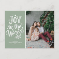 Joy To The World Christmas Carol Sage Green Photo